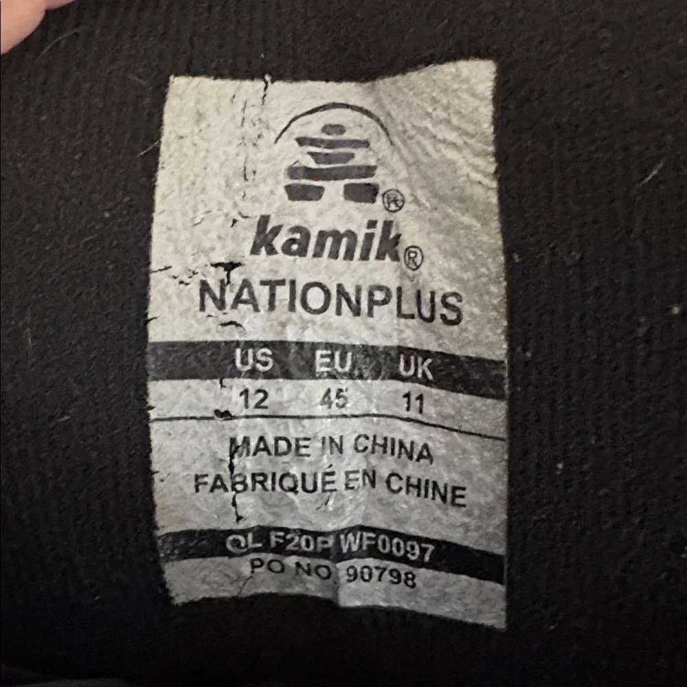 Kamik Nation Pro Black Insulated Snow Boots Size 12